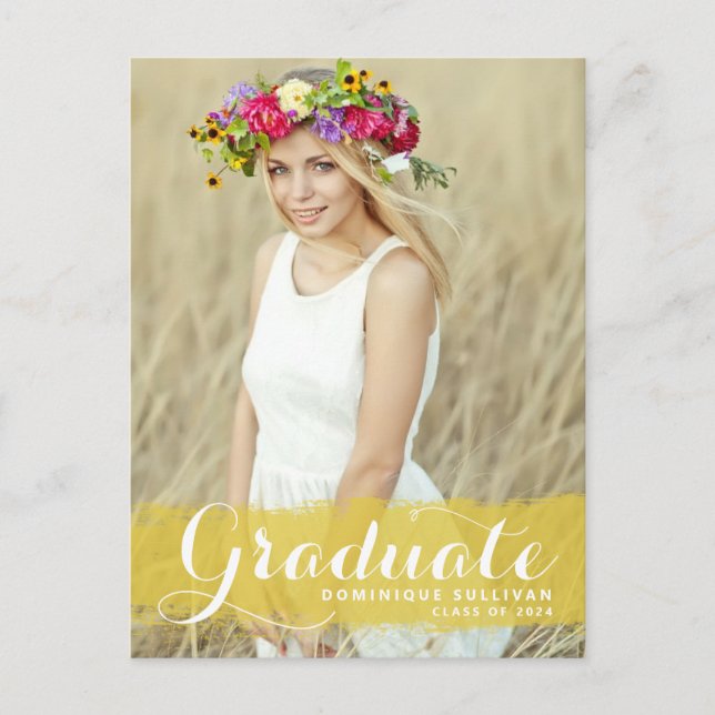 Tarjeta de graduación con superposición de acuarel (Anverso)