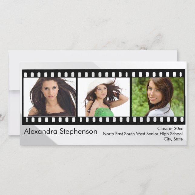 Tarjeta de graduación con tira de película (Anverso)