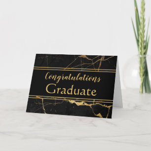 Tarjeta de graduación contemporánea de mármol de o