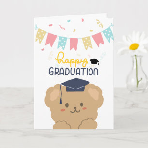 Tarjeta de Graduación Cute Bear Happy