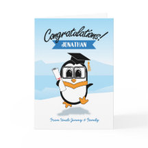 Tarjeta de Graduación Cute Penguin