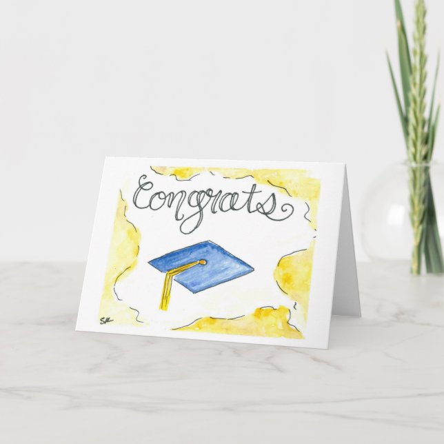 Tarjeta de graduación de acuarela (Anverso)