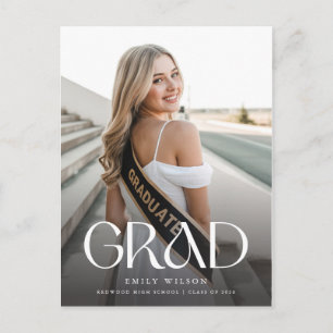 Tarjeta de graduación de agradecimiento con foto d