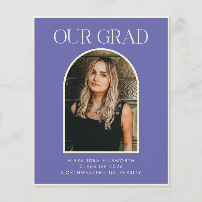 Tarjeta de graduación de Budget Modern 2 Photo Pur (Anverso)