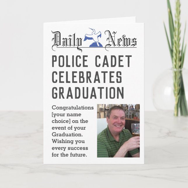 Tarjeta de graduación de cadete de la policía para (Anverso)