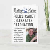 Tarjeta de graduación de cadete de policía para pe