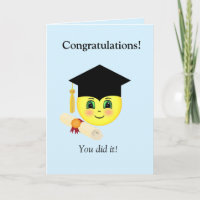 Tarjeta de graduación de cara feliz