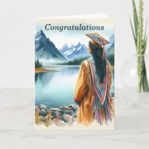 Tarjeta de graduación de Chica nativo americano