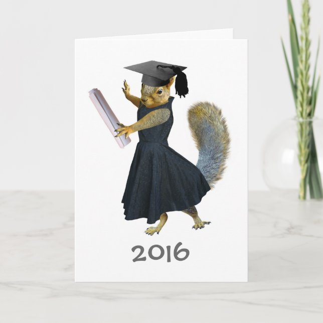 Tarjeta de graduación de chica Squirrel 2016 (Anverso)