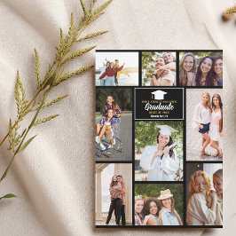 Tarjeta de graduación de Collage de fotos de amigo