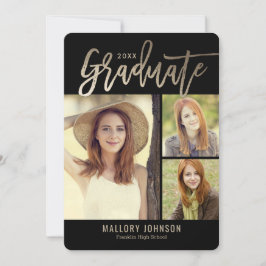 Tarjeta de graduación de color EDITABLE Glimmer ce