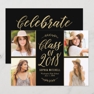 Tarjeta de graduación de color EDITABLE para ramas