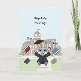 Tarjeta de graduación de conejito para niños | “Ho