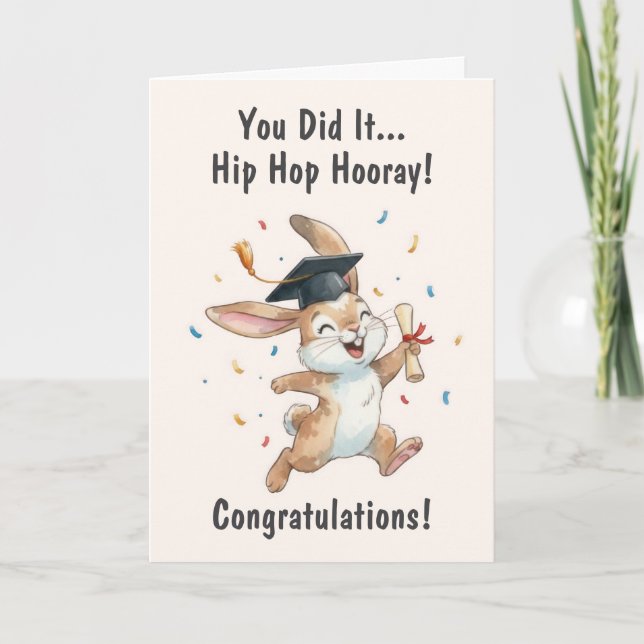 Tarjeta de graduación de conejo (Anverso)