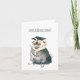 Tarjeta de graduación de ConGRADulations pug