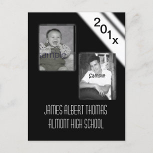 Tarjeta de graduación de corbata negra