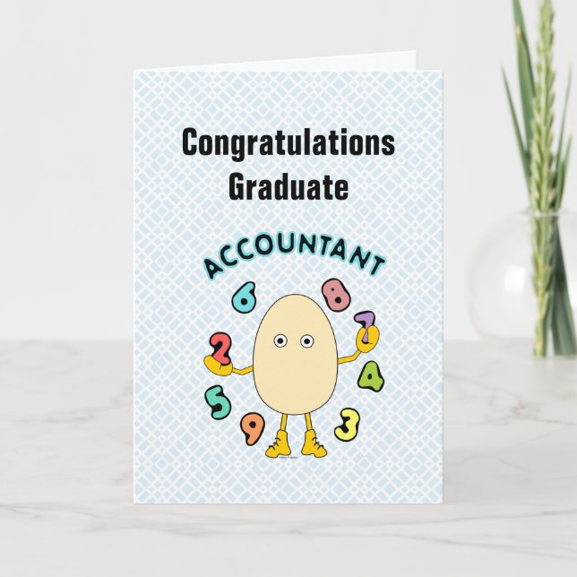 Tarjeta de graduación de Egghead de contabilidad (Anverso)