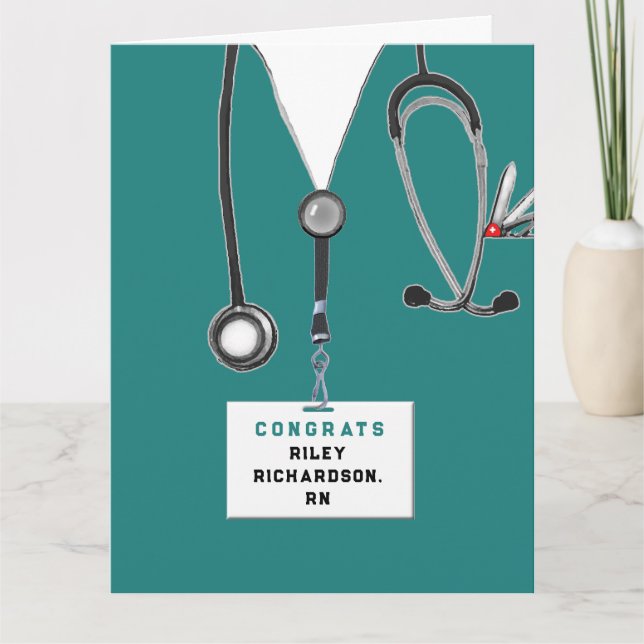 Tarjeta de graduación de enfermera RN (Anverso)