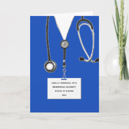 Tarjeta de graduación de enfermería personalizada