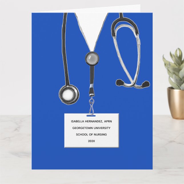 Tarjeta de graduación de enfermería personalizada (Planta pequeña)