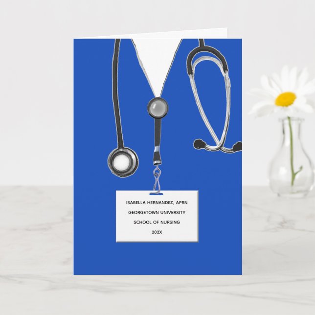 Tarjeta de graduación de enfermería personalizada (Planta pequeña)