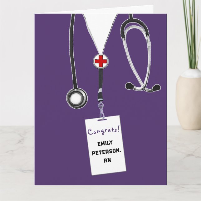 Tarjeta de graduación de enfermería RN de la Escue (Anverso)