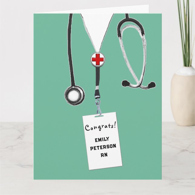 Tarjeta de graduación de enfermero de la escuela d (Anverso)