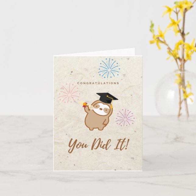 Tarjeta de graduación de eslora corta (flor amarilla)