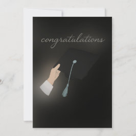 Tarjeta de graduación de felicitaciones - Negro y 