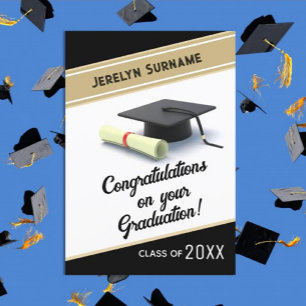 Tarjeta de graduación de felicitaciones personaliz