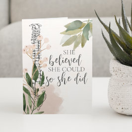 Tarjeta de graduación de floral de columna, tarjet