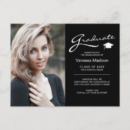 Tarjeta de Graduación de Foto 2 Lados Moderna Eleg