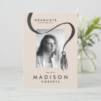 Tarjeta de graduación de foto con borla de gorra d