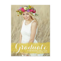 Tarjeta de graduación de foto con salpicadura de a