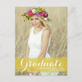Tarjeta de graduación de foto con salpicadura de a