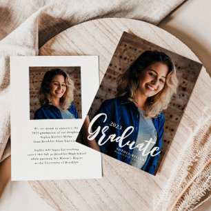 Tarjeta de Graduación de Foto de Script de Presupu