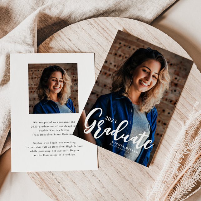 Tarjeta de Graduación de Foto de Script de Presupu (Subido por el creador)