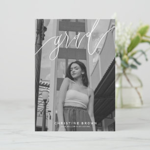 Tarjeta de graduación de foto moderna con letra el