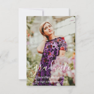 tarjeta de graduación de fotos de caligrafía de mo