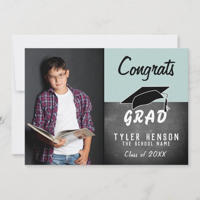 Tarjeta de graduación de fotos de felicitaciones G (Anverso)