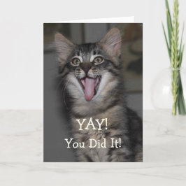 Tarjeta de graduación de gatito caspio
