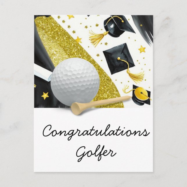 Tarjeta de graduación de golf - Felicitaciones Gra (Anverso)