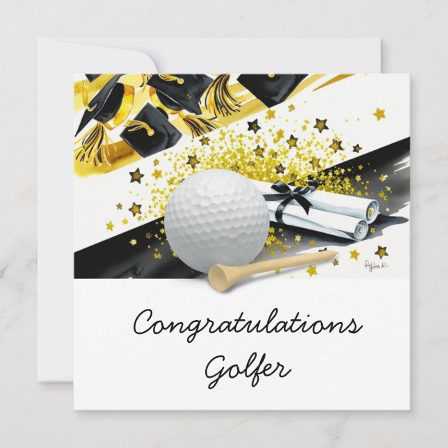 Tarjeta de graduación de golf - Felicitaciones Gra (Anverso)