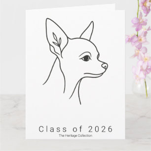 Tarjeta de graduación de gran retrato de Chihuahua