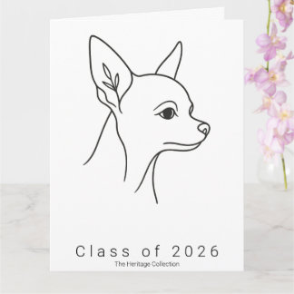 Tarjeta de graduación de gran retrato de Chihuahua