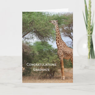 Tarjeta de graduación de jirafa