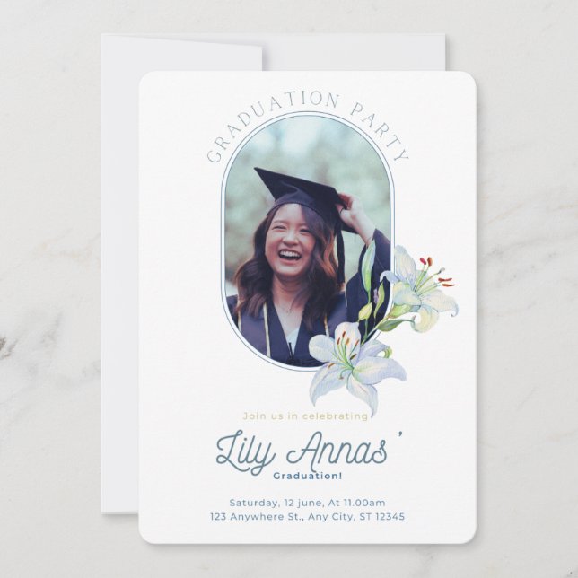 Tarjeta de graduación de lirio de valle (Anverso)