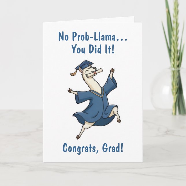 Tarjeta de Graduación de Llama (Anverso)