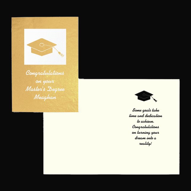 Tarjeta de graduación de Master en Relieve metaliz (Subido por el creador)