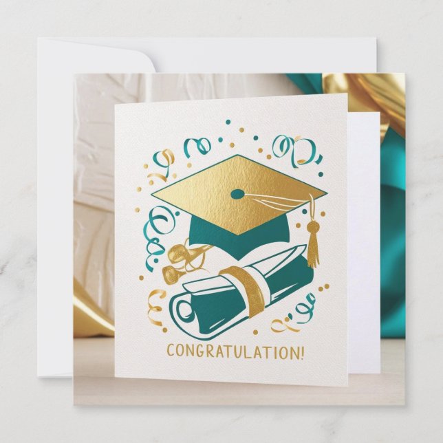 Tarjeta de graduación de moda (Anverso)